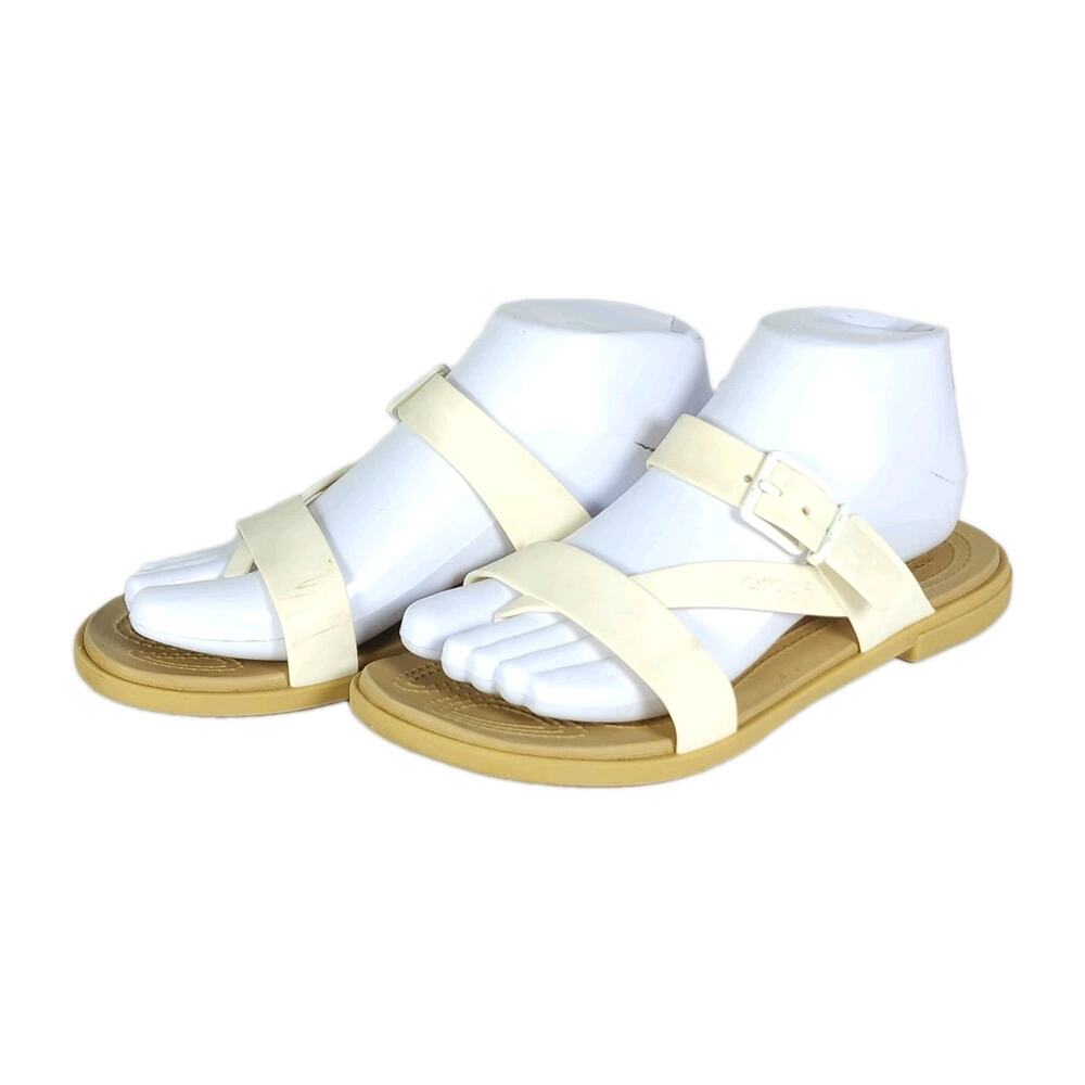 Crocs Women's Tulum US7 Oyster Toe Post Flat Thong Sandals Shoes